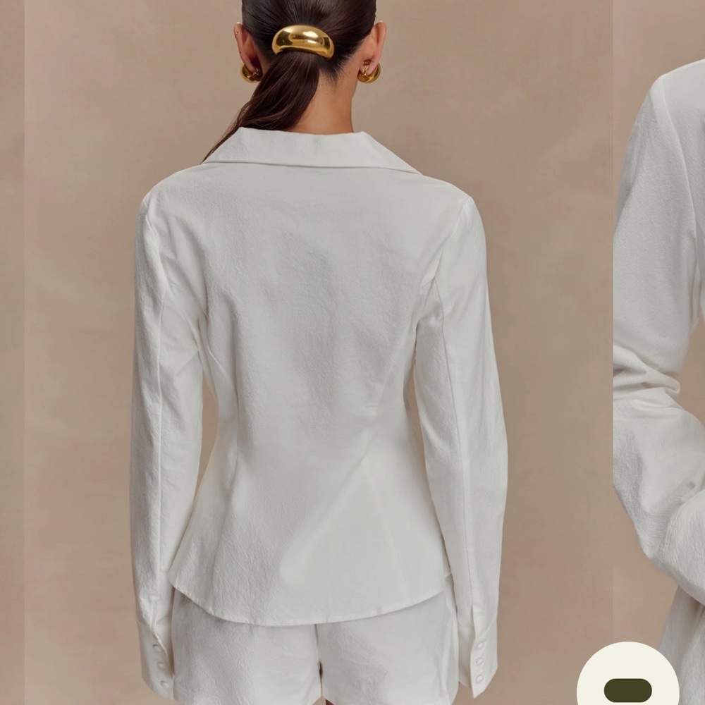 Meshki White Annalee cotton blend tie shirt - Picture 2 of 10